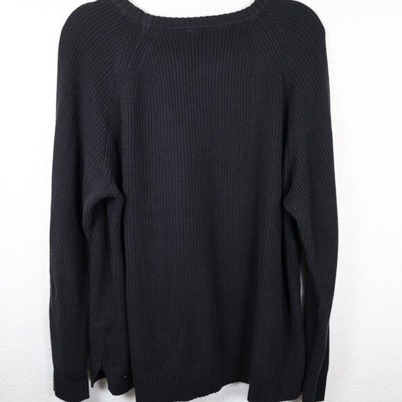 Belle Beach Kim Gravel Size 1X Black Palm Tree Shaker Knit Sweater A643640 - Picture 5 of 8